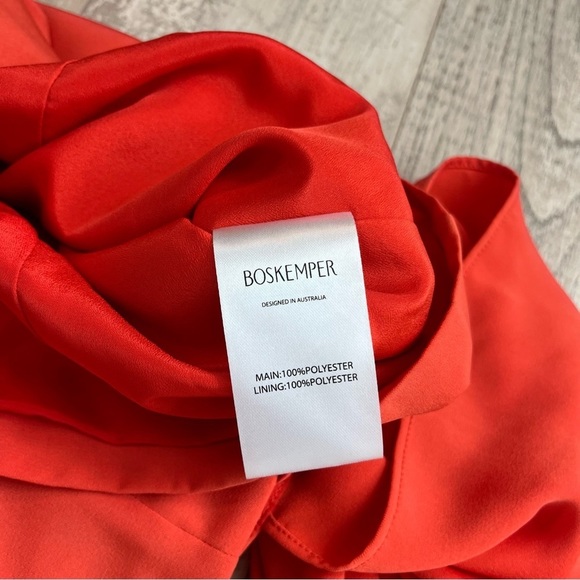 BOSKEMPER Off the Shoulder Square Neckline Mini Dress XS Red - Picture 5 of 8